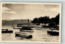 Ouchy Dampfschiff Geneve Hafen Binnenschiff Foto AK