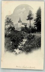 7276 Davos Frauenkirch Foto AK Kirche Ort handschriftlich