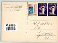 1200 Genève Genf 1955 Künstlerkarte Premiere Conference Atomique Palais de Nations Politik Wissenschaft