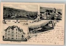9050 Appenzell 1904 Foto AK Kirche Armenhaus Die Sitter mit hoh, Kasten