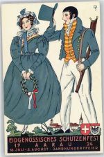 5000 Aarau Künstlerkarte Eidgen. Schützenfest 1924