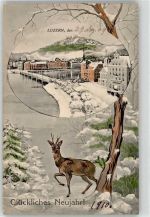 6000 Luzern Lucerne 1909 Winterlithographie