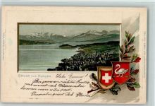 8810 Horgen 1900 Lithographie / Prägedruck Passepartout