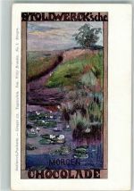 Gruppe 22 Tageszeiten v. Willy Brandes Nr. 1 Morgen Stollwerck Schokolade 1900 Künstlerkarte