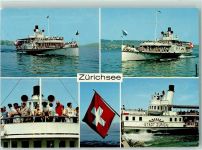 8000 Zürich - Zürichsee Personendampfschiffe Raddampfer Stadt Zürich Baujahr 1909 1000 Personen Stadt Rapperswil Baujahr 1914 1000 Personen Wappen