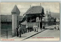 6000 Luzern Lucerne 1907 - Kapellbrücke Jesuitenkirche
