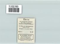 7260 Davos Dorf - Vignette Wappen Kaffee Hag ca 1920-1940