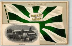 1000 Lausanne Losanna Prägedruck Flagge Waadt Vaud