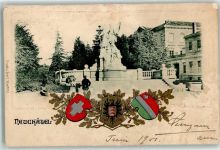 2000 Neuchâtel Neuenburg 1901 Prägedruck Monument de la Republique Wappen