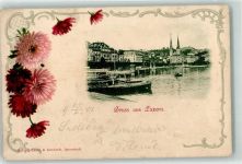 6000 Luzern Lucerne 1901 - Kirche Ruderboot Blumen Gruss