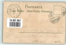 6000 Luzern Lucerne 1901 - Kirche Ruderboot Blumen Gruss