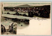 4310 Rheinfelden Lithographie Stadt von Warmenbach aus Marktgasse