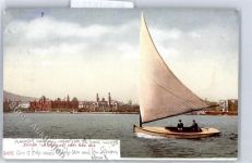 8000 Zürich - Alpenquai vom See aus, Segelboot