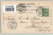 Interlaken 1900 Berner Oberland Frau in Tracht Heimwehfluh Schlumpf Lithographie