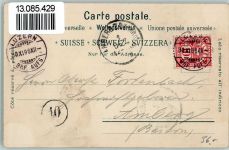 Luzern Lucerne Nr. 389 Gruss aus - vue generale Schlumpf 1896 Lithographie