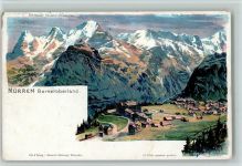 Mürren Nr. 2084 sign Steinmann - Gruss aus Schlumpf Lithographie
