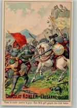 Lausanne Losanna Chocolat Kohler Die Schlacht bei Näfels Schokolade Halt gegens Licht