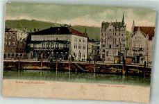 9400 Rorschach 1907 Gebrauchsspuren Postamt Bahnhof Gasthaus