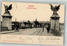 4000 Basel Bâle 1903 Foto AK Denkmal Wettsteinbrücke