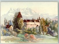 1608 Oron-le-Châtel 1959 Künstlerkarte sign. Mme. Gaiffle, A. Schloss