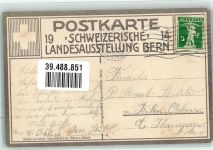 3000 Bern Berne Lithographie Landesausstellung 1914 Ansicht gegen Süden
