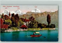 3652 Hilterfingen 1912 - Thunersee Ruderboot Alpen