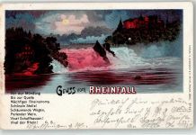 8212 Neuhausen am Rheinfall Lithographie Rheinfall