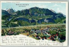 3860 Meiringen 1901 Lithographie sign. Steinamm, C. Künstler-Postkarte