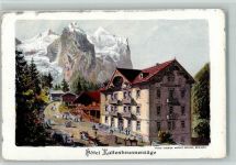 3860 Meiringen Lithographie Hotel Kaltenbrunnensäge
