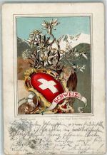 1901 Gebrauchsspuren Edelweiss Flagge Berge