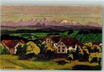 8400 Winterthur Künstlersteindruck Blick gegen die Alpen Rossberg sign E. Bollmann
