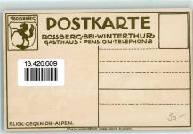 8400 Winterthur Künstlersteindruck Blick gegen die Alpen Rossberg sign E. Bollmann