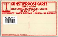 3000 Bern Berne Künstlersteindruck Künstlerpostkarte Serie Dörfli der Schweiz. Landesausstellung 1914