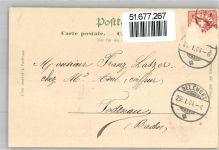 2800 Delémont Delsberg 1904 Lithographie Kirche