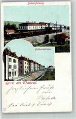 8800 Thalwil 1902 Foto AK Bahnhof- Straße Eisenbahn Gotthardstrasse