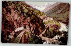 6484 Wassen UR Foto AK Eisenbahn Gotthardbahn