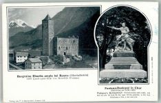7000 Chur Coire Foto AK Denkmal Fontana Burg Ruine ampla bei Reams