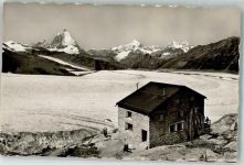 Monte Rosa Hütte Foto AK Winter Obergabelhorn