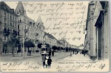 2300 La Chaux-de-Fonds 1902 Lithographie Straßenbahn Rue Leopold Robert