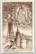1700 Fribourg Freiburg Künstlerkarte Notre Dame de Bourgillon Mutter Gottes sign. H Robert