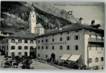 7435 Splügen - Nr. 7013 Wehrli - Postplatz und Hotel Bodenhaus, Kutschen , Erhaltung I AK