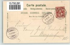 5712 Beinwil am See 1899 BOAKC Bahnhof Gasthof Löwen Lithographie