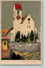 8630 Rüti ZH 1933 Lithographie / Künstlerkarte Kirche , Graph. Anstalt Wolfensberger , gute Erhaltung AK