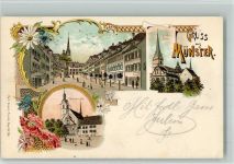 6215 Beromünster 1898 BOAKC Lithographie Stiftskirche Pfarrkirche Verlag Künzli Nr 759