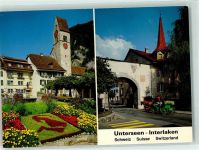 3800 Unterseen - Kirche Stadttor Pferdekutsche