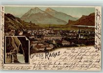 7310 Bad Ragaz 1899 Lithographie Taminaschlucht Gorge de Tamina