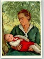Genève Genf Bundesfeierkarte 1939 Notleidende Mutter Bundesfeier / Pro Patria Schweiz Lithographie / Künstlerkarte