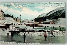 7500 St. Moritz 1906 Karte beschädigt Sportplatz