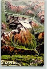 3900 Brig 1909 - Simplon Tunnel Pass Vogelschau