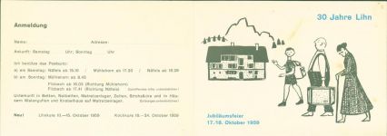 8757 Filzbach 1959 KEINE AK 30 Jahre Hotel Lihn Anmeldeklappkarte